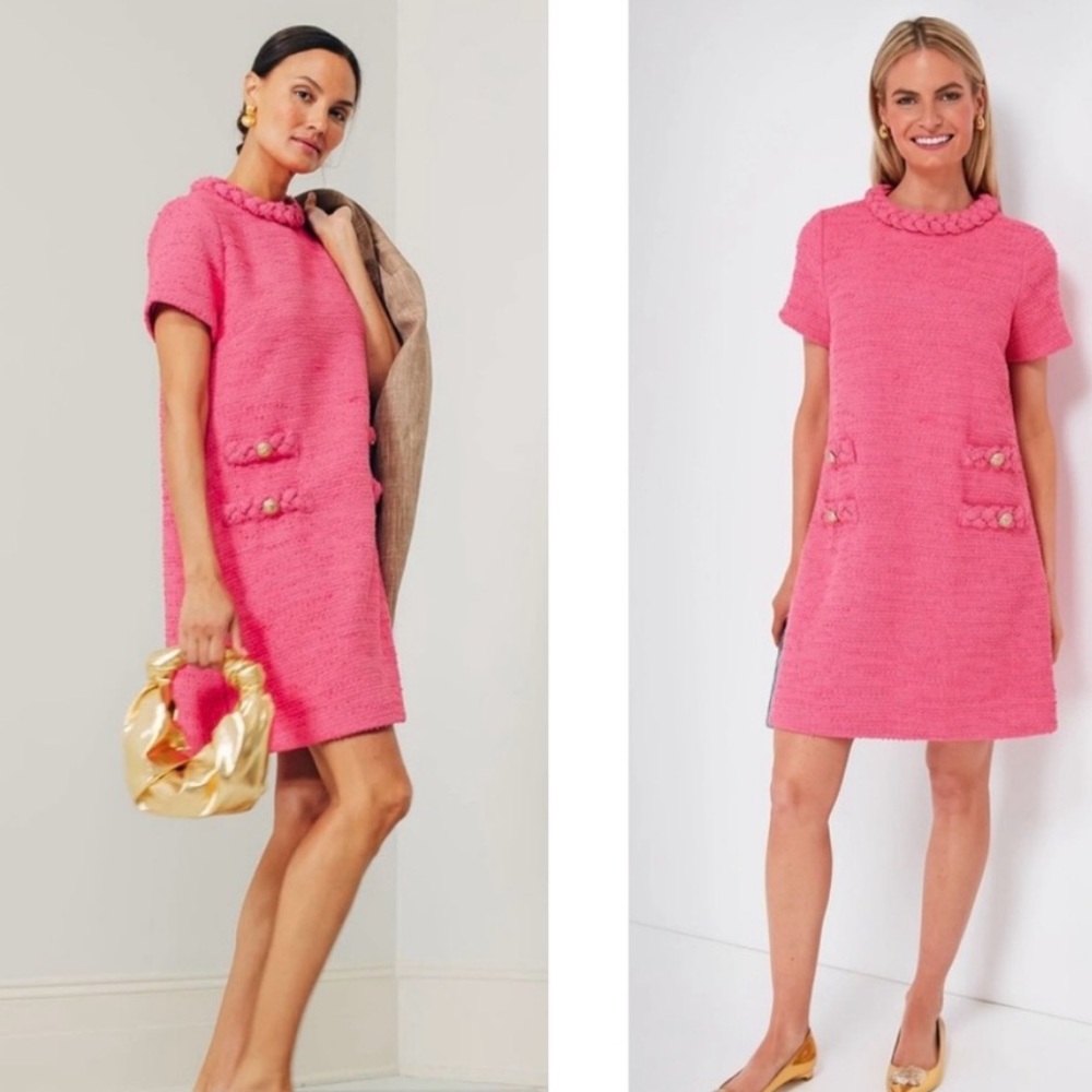 NWT Tuckernuck Hot Pink Tweed Jackie Dress Size Small